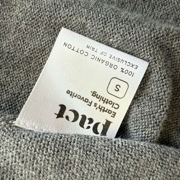 NWT Pact Fine Knit Relaxed Sweater 100% Organic Cotton Grey $98 S - Picture 5 of 5